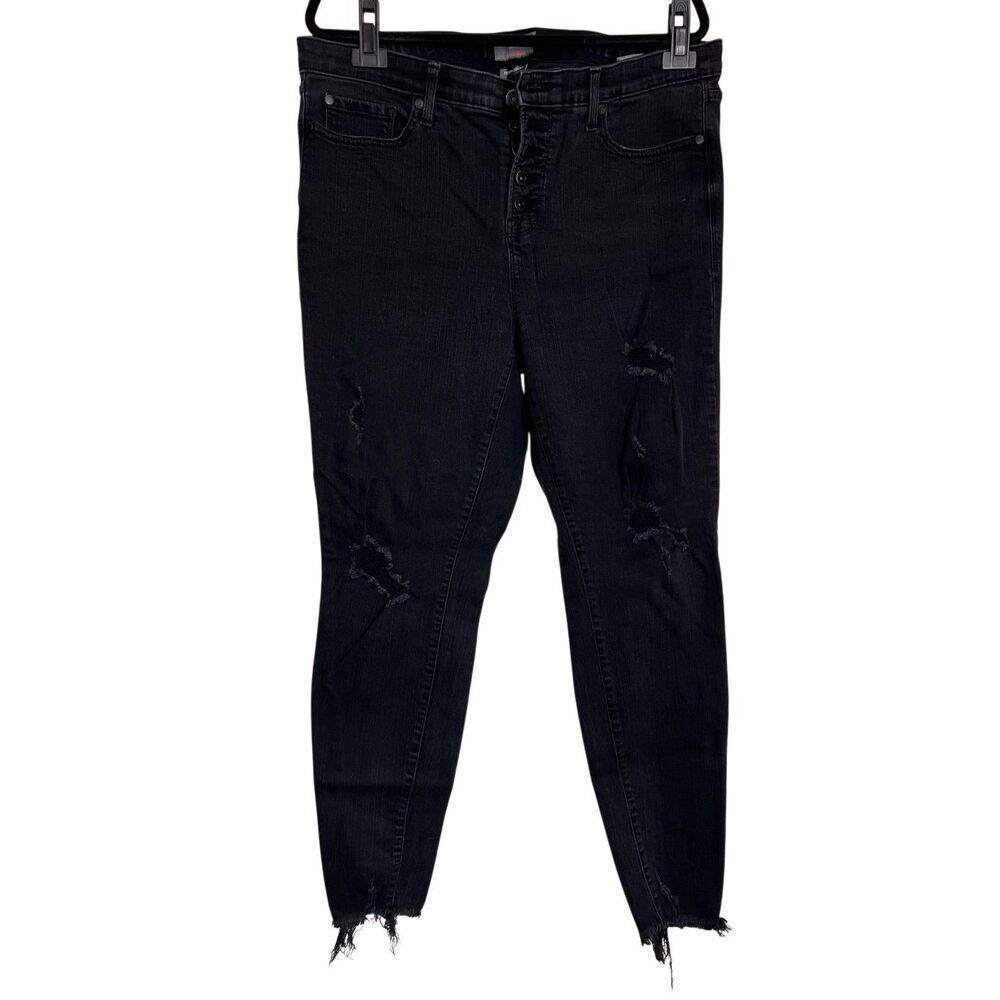 Torrid Jeans Womens‎ Size 18XT Black Sky High Skinny Premium Stretch Distressed